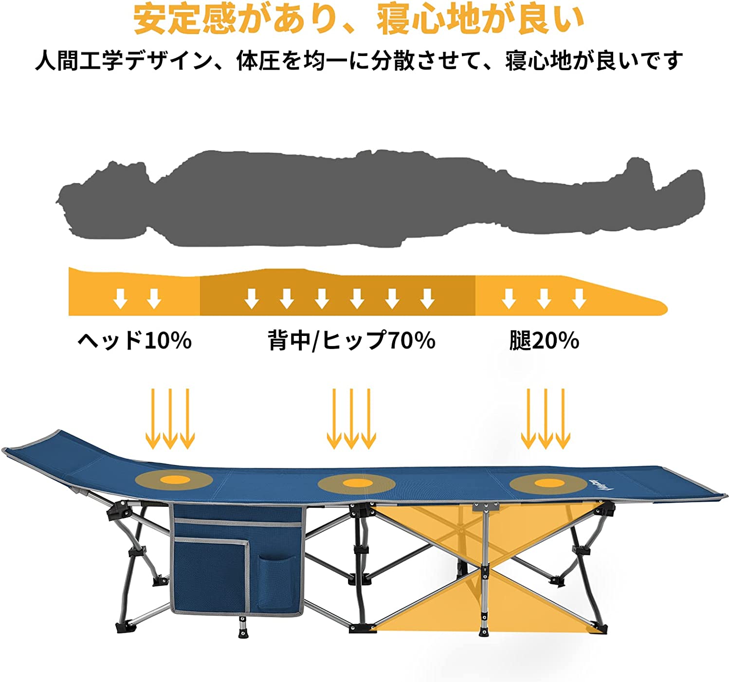 kingcamp|キングキャンプ アルミフレーム 折りたたみ式 ベッド コット