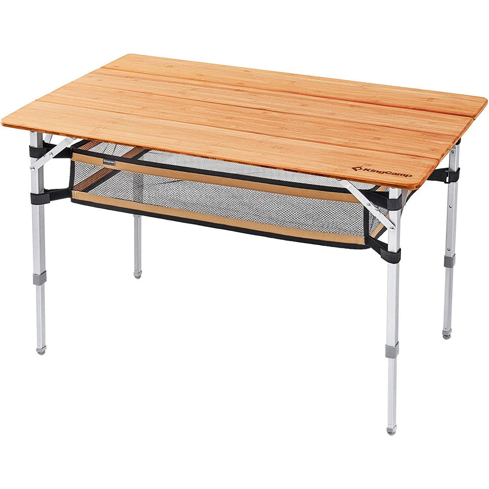 KingCamp 折りたたみテーブル 竹製 収納袋付き (100*65cm) - テーブル 